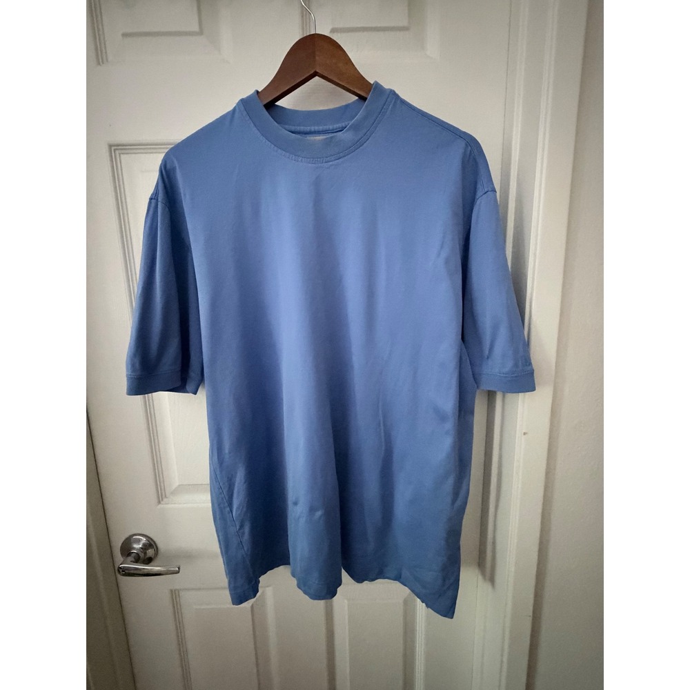 Tricots St Raphael Collection Mens Blue Short Sleeve Crew Neck T-Shirt Large